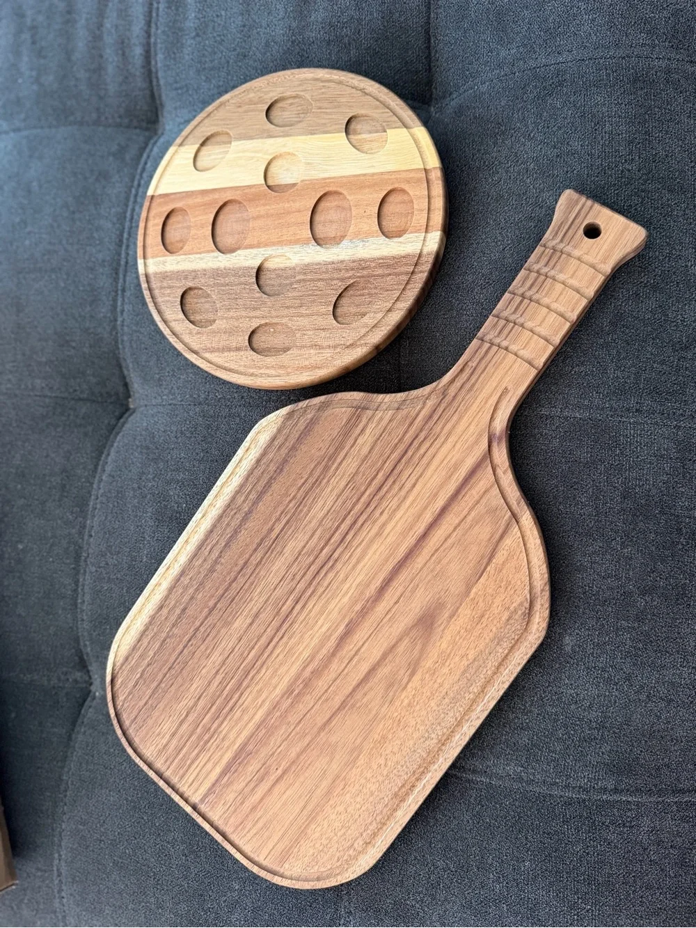 Pickleball Charcuterie Board Set Wood Paddle & Ball Serving Tray Gift
